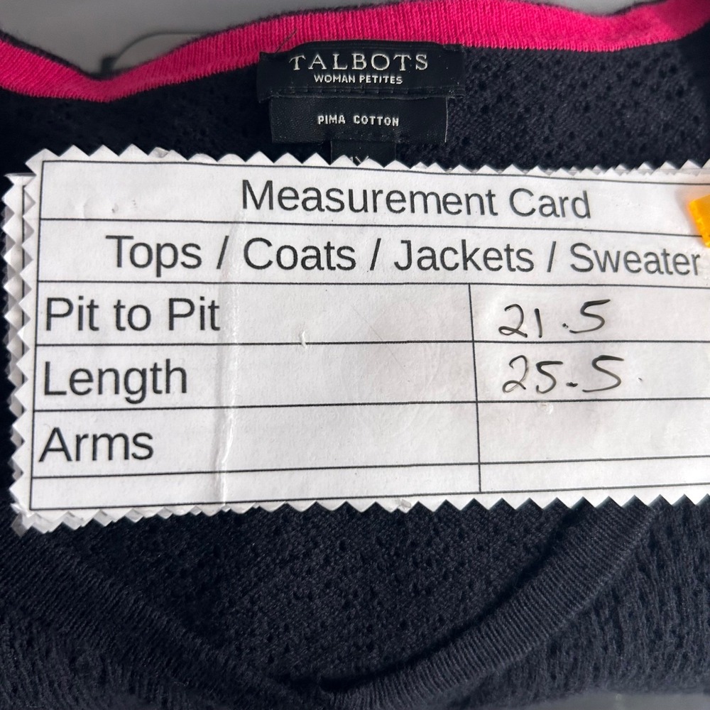 Talbots Cotton Cardigan 1XP Black‎ - Picture 7 of 13